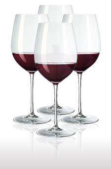 Rotwein-Magnum Glas im 4er Karton