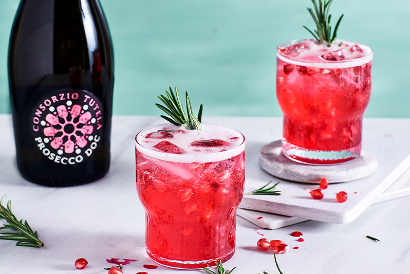 Granatapfel Mimosa mit Prosecco Rosé